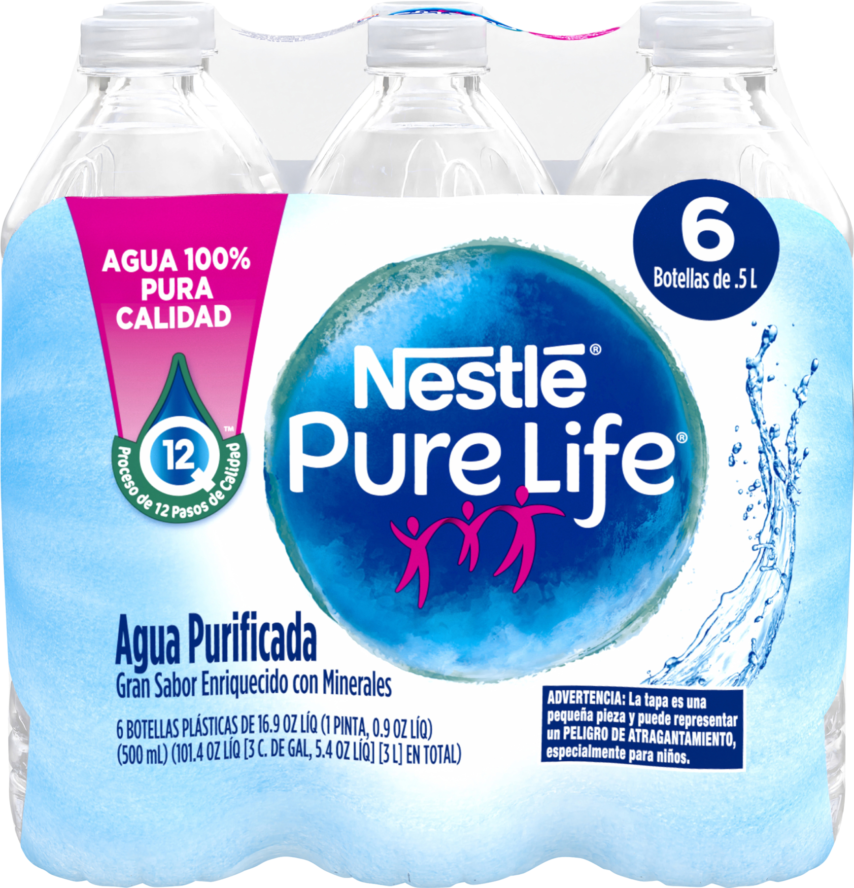 Nestle Pure Life Purified Water 6-16 - Nestle Pure Life Purified Water (16.9 Oz. Bottles, (1800x1800), Png Download
