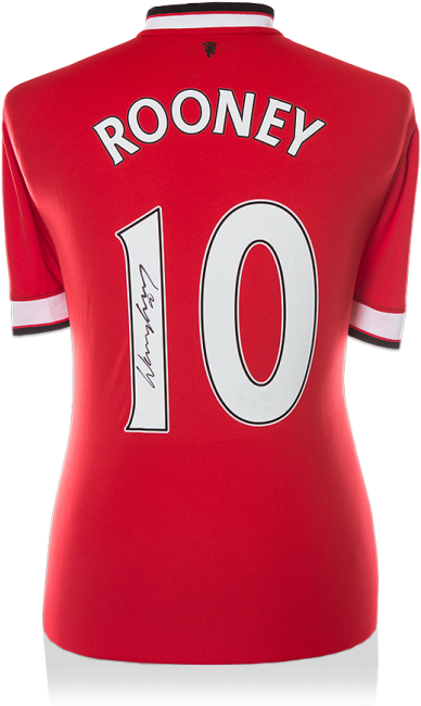 Wayne Rooney Back Signed Manchester United 2014-15 - Wayne Rooney Signed Shirt (650x665), Png Download