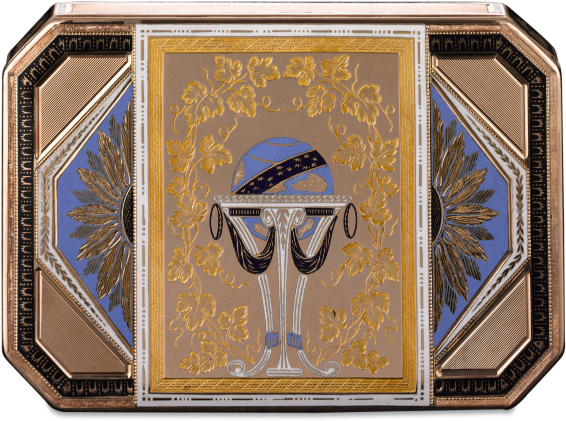 Octagonal Empire Period Enamel Gold Box - Picture Frame (1250x1250), Png Download