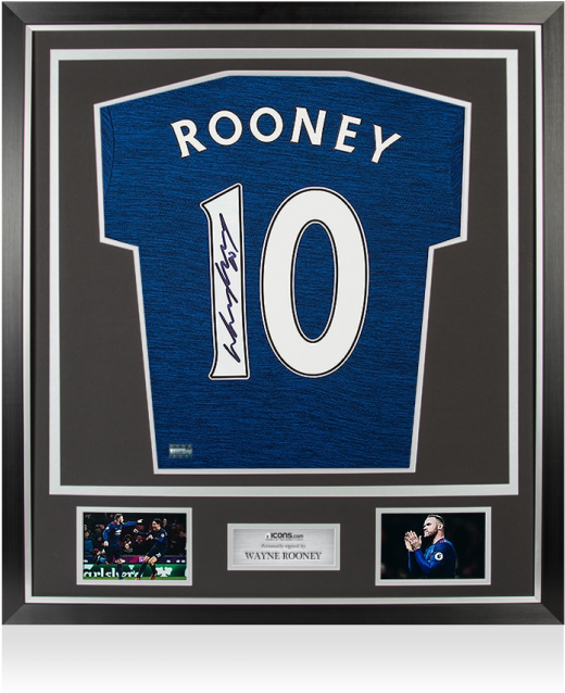 Wayne Rooney Back Signed Manchester United 2016-17 - Pele Framed Signed Shirt (650x665), Png Download