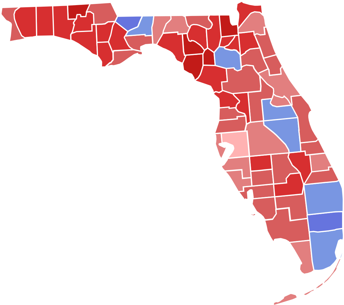 Florida Electoral Map 2008 (1200x1063), Png Download