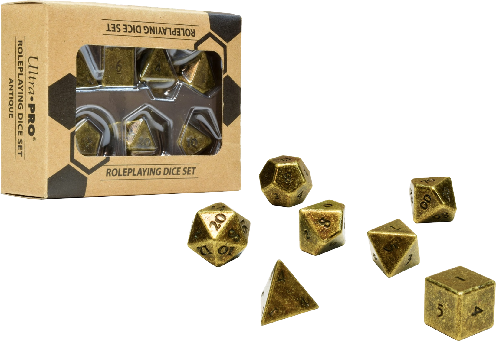 Ultra Pro Roleplaying 7 Dice Set Heavy Metal Antique - Ultra-pro Heavy Metal Dice - Polyhedral Rpg Set (7) (1639x1128), Png Download