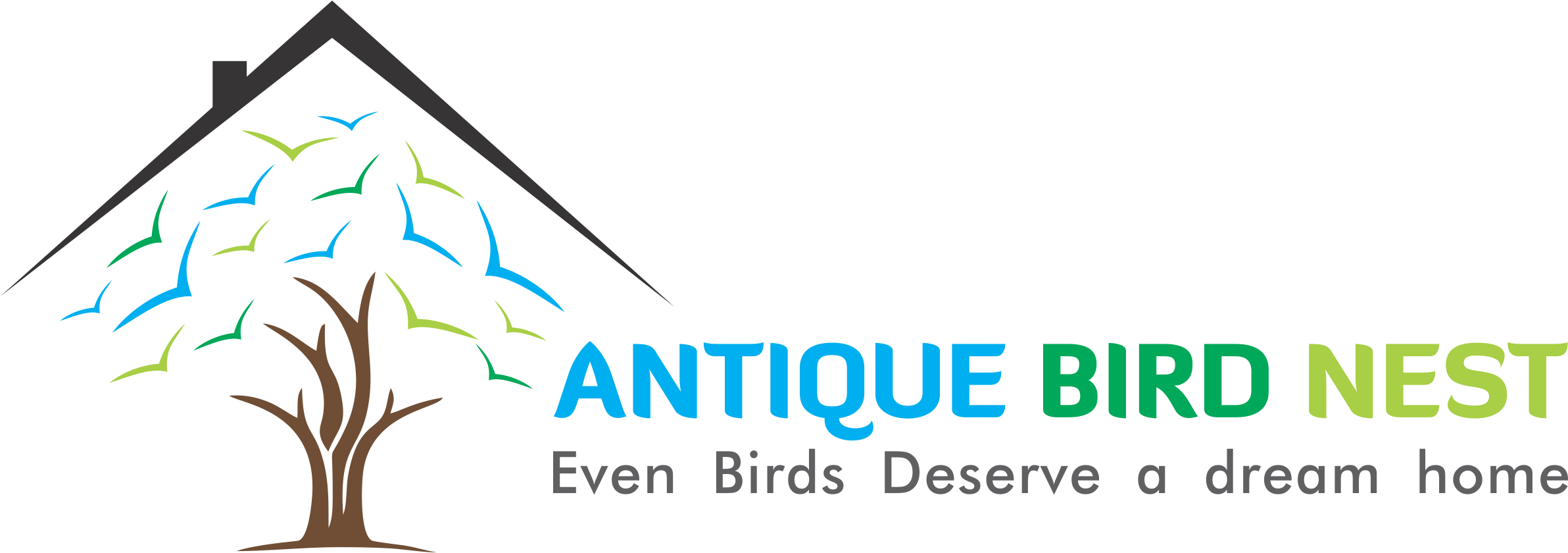Antique Bird Nest Store - Bubble Letters (2384x840), Png Download