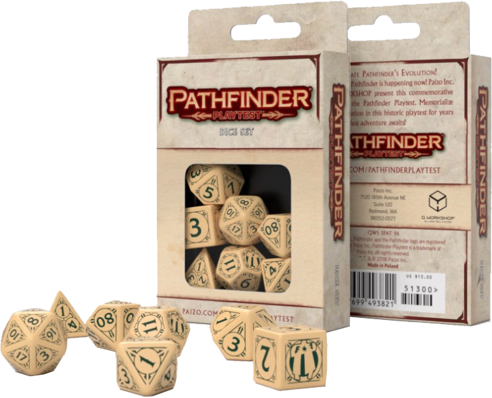 Q Workshop Pathfinder Playtest 7 Die Set - Pathfinder 7 Dice Set - Skulls & Shackles (718x581), Png Download