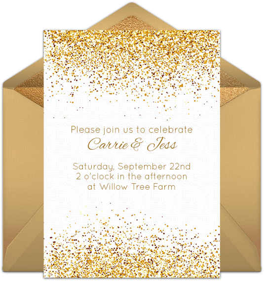 Golden Day Invitations Party Pinterest We Just - White And Gold Engagement Party Invitations (650x650), Png Download