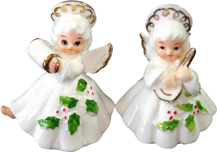 Christmas Figurines, Christmas Goodies, Christmas Past, - George Good Bone China Musical Christmas Angel Figurines (711x711), Png Download