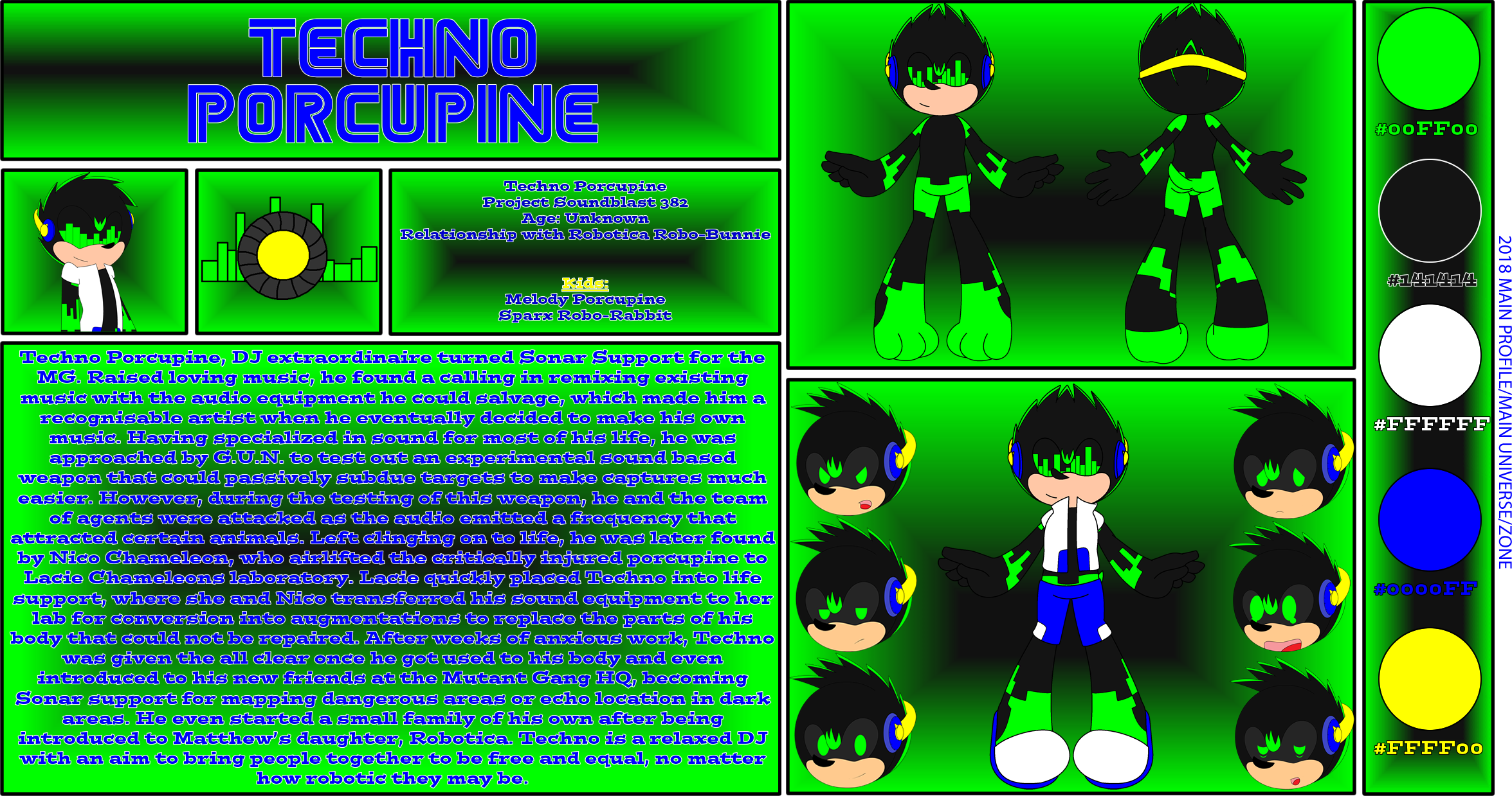 Techno Porcupine - Cartoon (2351x1239), Png Download