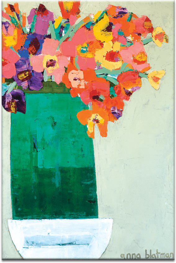 Green Vase - Green Vase By Anna Blatman Wall Art Size: 30 Cm H X (900x900), Png Download