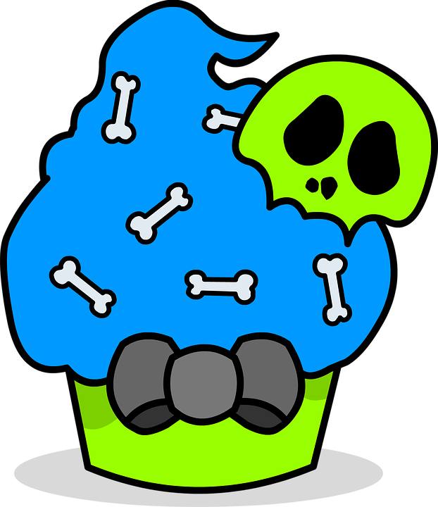 Cupcake Clipart Skull - Zombie Cupcake Png (622x720), Png Download