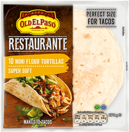 Restaurante Mini Tortillas - Old El Paso Soft Flour Tortilla (800x450), Png Download