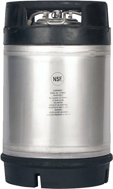 Beverage Elements Ball Lock - 2.5 Gallon New Amcyl Ball Lock Keg (900x900), Png Download