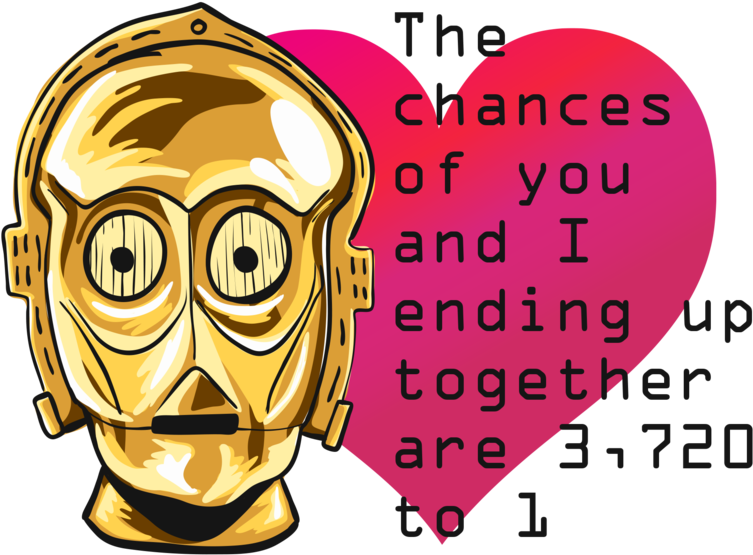 C-3po - Wife And Alaskan Malamute Missing Sticker (1000x647), Png Download