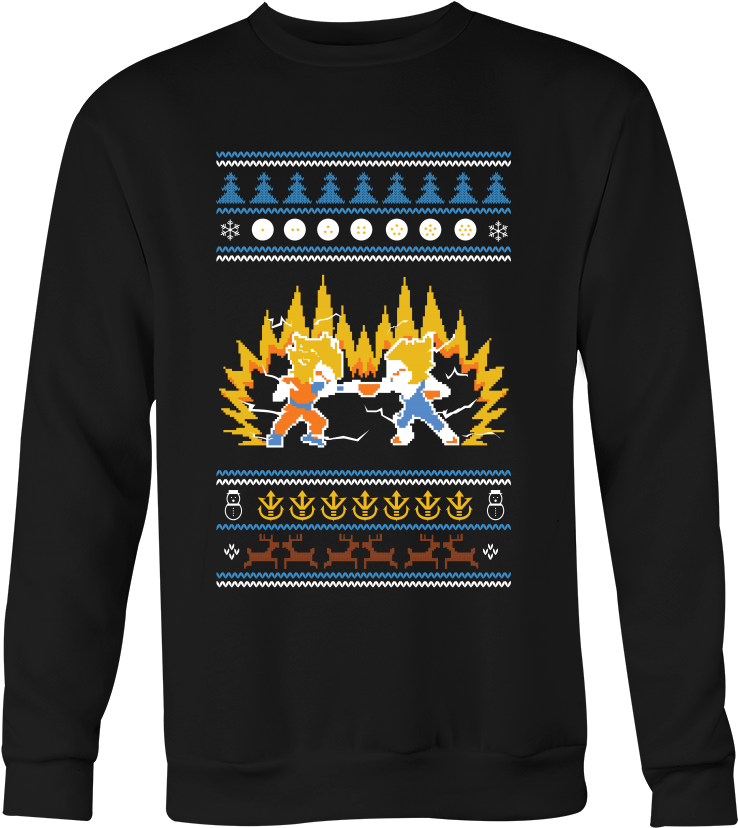 Goku & Vegeta Ugly Chirstmas - Christmas Family Reunion Shirts (1000x1000), Png Download