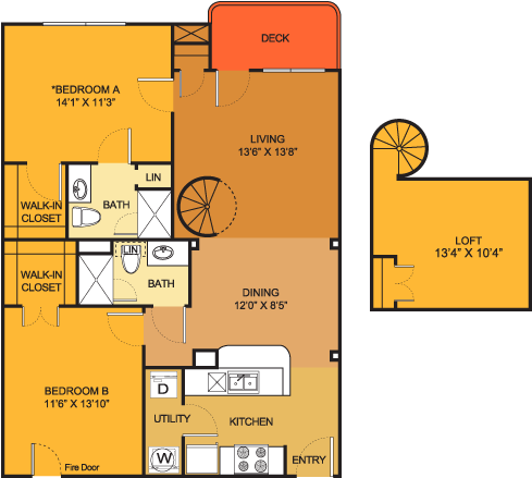 Furnished Apartments In Austin Free Stock - Wizards Of Waverly Place House Floor Plan (747x458), Png Download