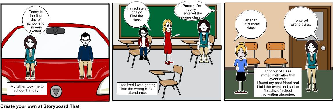 First Day Of School - Cartoon (1164x385), Png Download