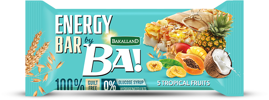Bakalland Cereal And Energy Bars 5 Tropical Fruits - Bakalland Ba Energy Bar (900x900), Png Download