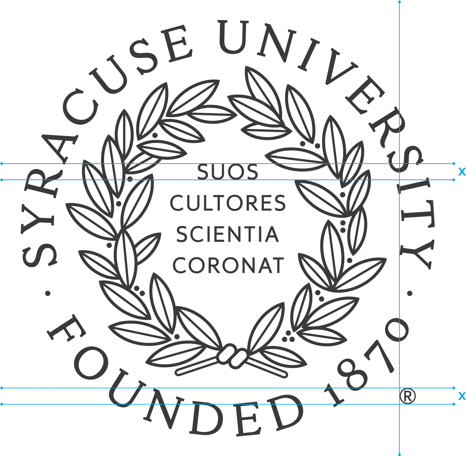 Trademark Placement Is On The Bottom Right Of The Seal - Syracuse University Seal (1600x1553), Png Download