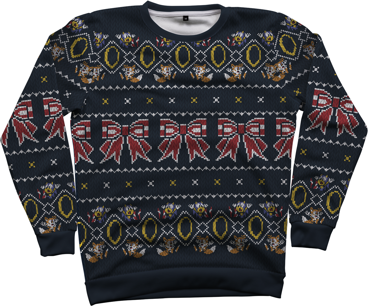 "five Gold Rings" All Over Gaming Christmas Sweater - 5 Gold Rings! Ugly Christmas Sweater (1500x1323), Png Download