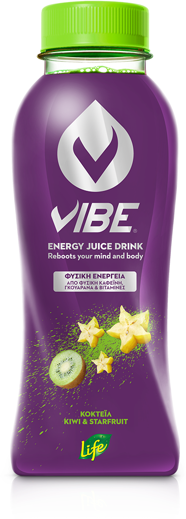 Vibe By Life Energy Juice Drink Kiwi & Starfruit 330ml - Carambola (800x1180), Png Download