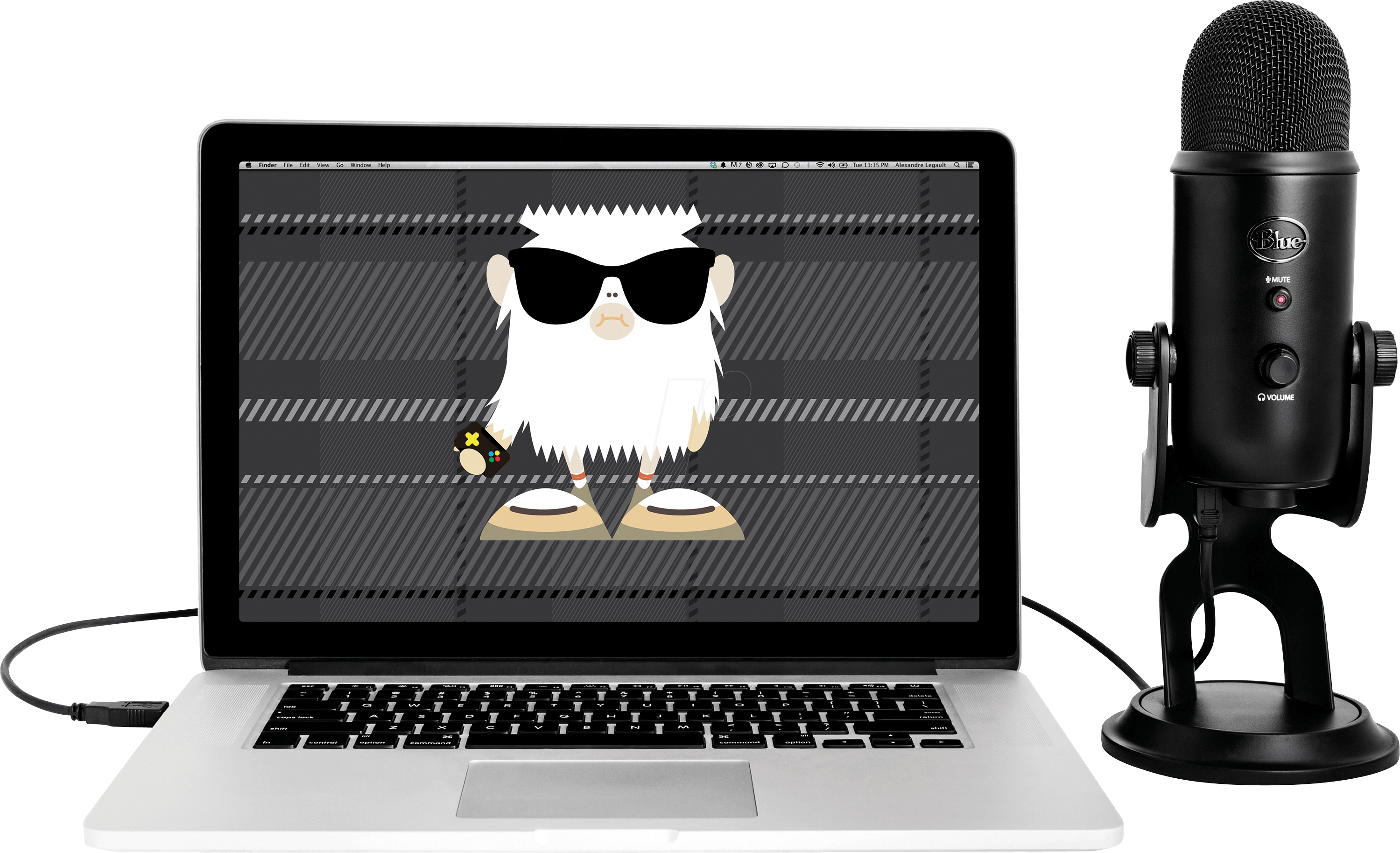 Blackout Yeti Usb Microphone Blue Microphones - Blue Microphones Yeti - Microphone - Blackout (2999x1827), Png Download
