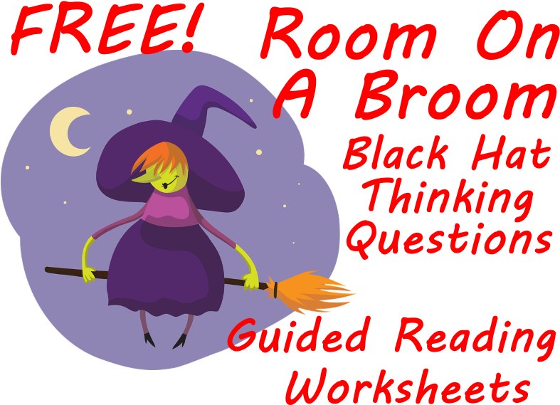 Free Black Hat Reading Questions For Room On The Broom - วาด รูป แม่มด ขี่ ไม้กวาด (800x600), Png Download
