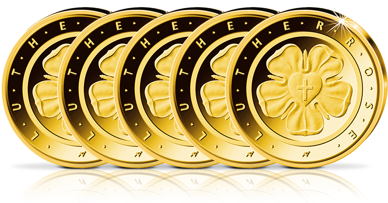 50 Euro Goldmünze Deutschland "lutherrose" - Coin (900x588), Png Download
