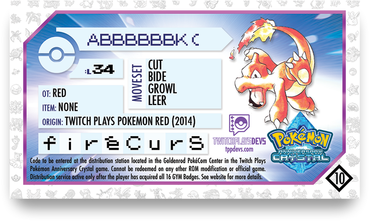Twitch Developers Anniversary Crystal - Twitch Plays Pokemon Anniversary Crystalrom (800x454), Png Download