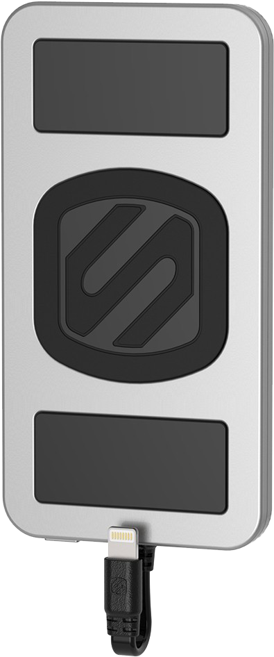Scosche Magnetically Mounted Portable Space Gray Power - Scosche Magicmount Powerbank Silver Backup Battery (1000x1001), Png Download