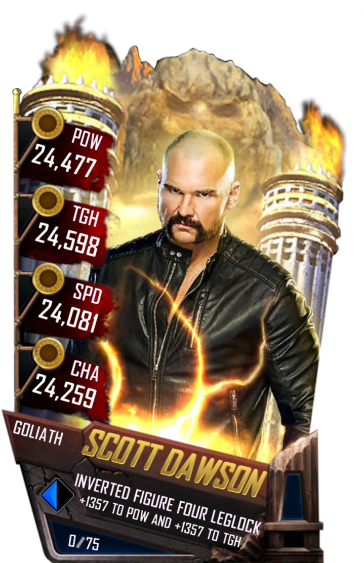 Supercard Scottdawson S3 Elite Fusion 10614 - Wwe Supercard Goliath Cards (733x1158), Png Download
