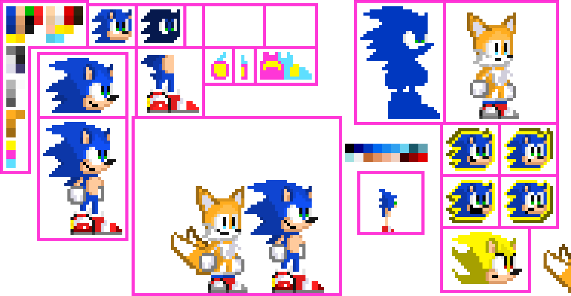 Finally, An Update To The Sonic Sprite Sheet Everyone - Sonic Sprite Sheet (2120x990), Png Download