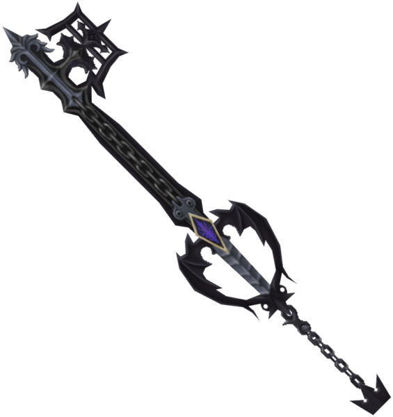 On The Handle, Demon-like Wings And Teeth That Resemble - Square Enix Kingdom Hearts Ii Play Arts Kai: Roxas (565x600), Png Download