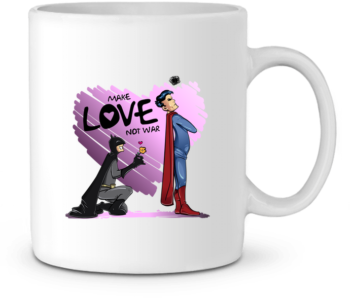 Mug En Céramique Make Love Not War Par Teeshirt-design - Tote-bag Make Love Not War (batman Vs Superman) Par (690x850), Png Download