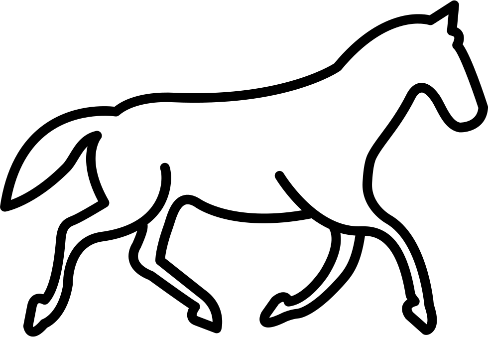 Trot Horse Outline Comments - Horse Outline Svg (980x676), Png Download