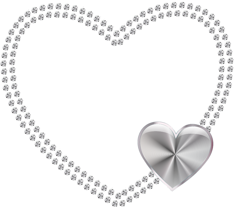 Mq Silver Diamond Diamonds Hearts Love Heart - Diamond Heart Png (1024x1024), Png Download