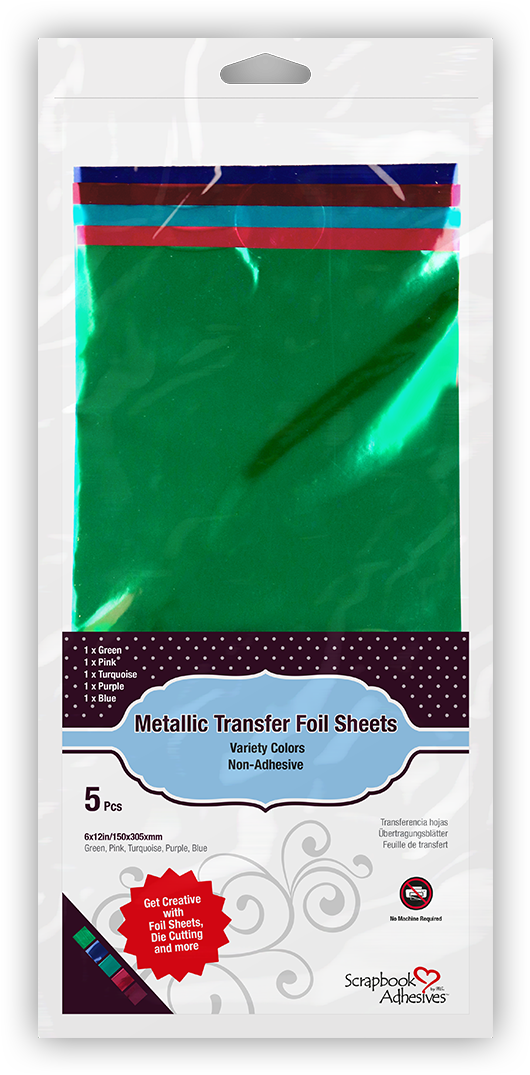 Metallic Transfer Foil Variety Color Pack - Scrapbook Adhesives Crafty Foam Tape Roll - 1619 Black (1080x1080), Png Download