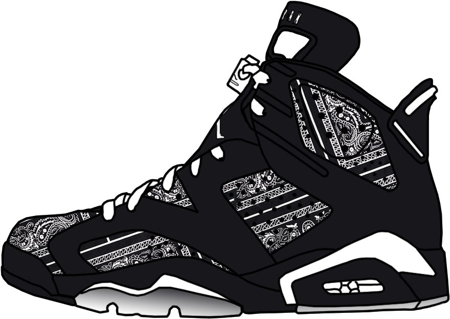Jordan Retro Vi Black - Nike Air Jordan Retro (940x654), Png Download