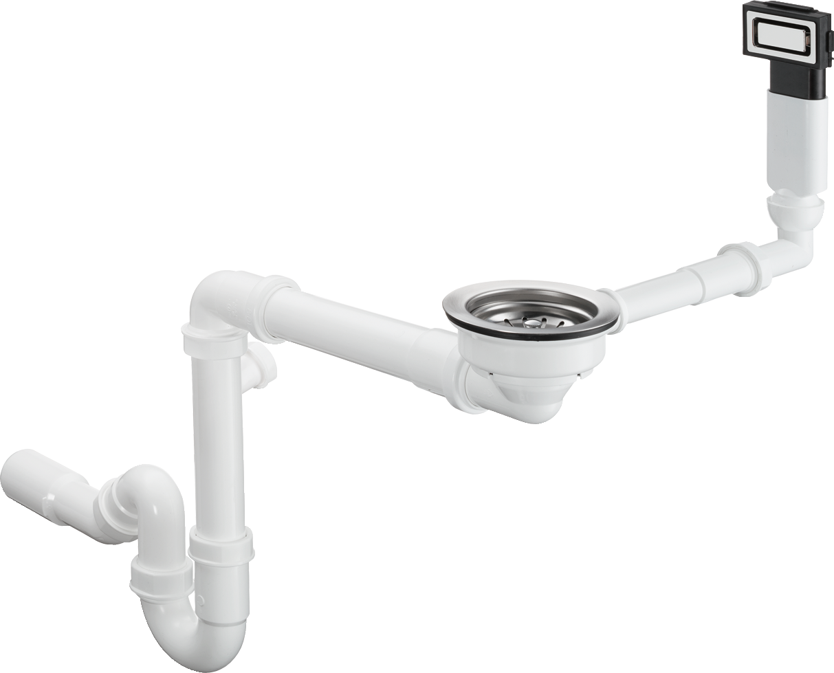 D12-10 Manual Waste And Overflow Set For Sink - Überlaufgarnitur Waschbecken (1213x979), Png Download