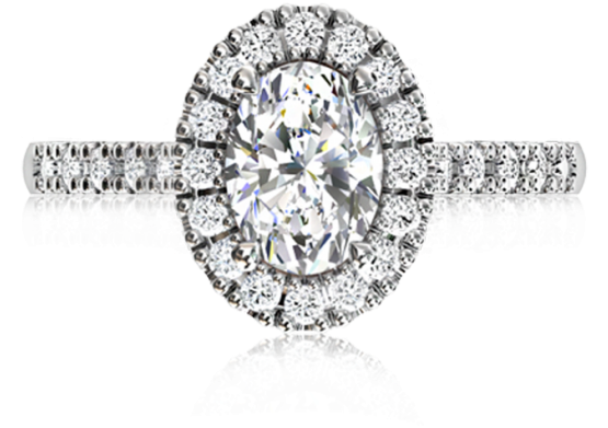 Oval Angel Halo Diamond Ring - Engagement Rings (740x740), Png Download
