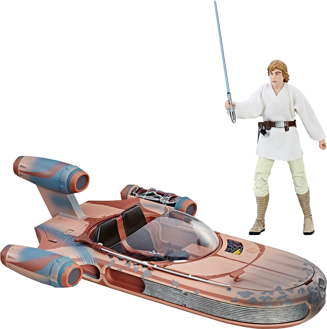 Star - Star Wars The Black Series Luke Skywalker Landspeeder (1121x1131), Png Download