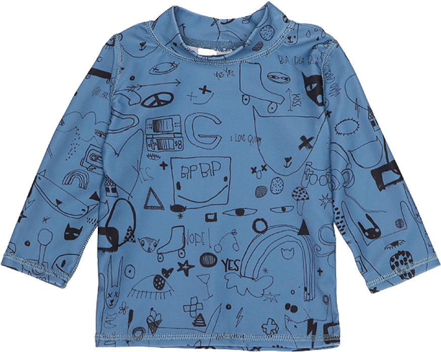 Soft Gallery Astin Baby Sun Shirt Quirky Aop - Soft Gallery Miki Swim Pants Smoke Blue (960x720), Png Download