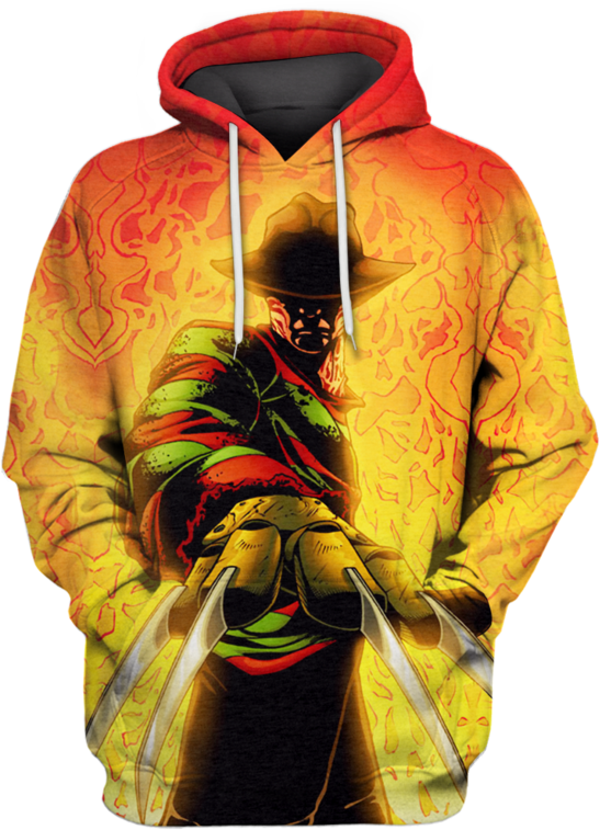 3d A Nightmare On Elm Street Freddy Krueger Tshirt - Hoodie (800x799), Png Download