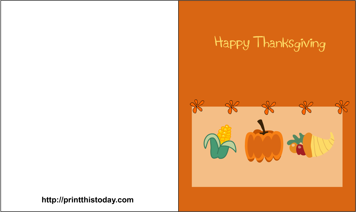 Premium Printable Thanksgiving Note Cards 25 Free Seasonal - Happy Thanksgiving Card Template (1650x1275), Png Download