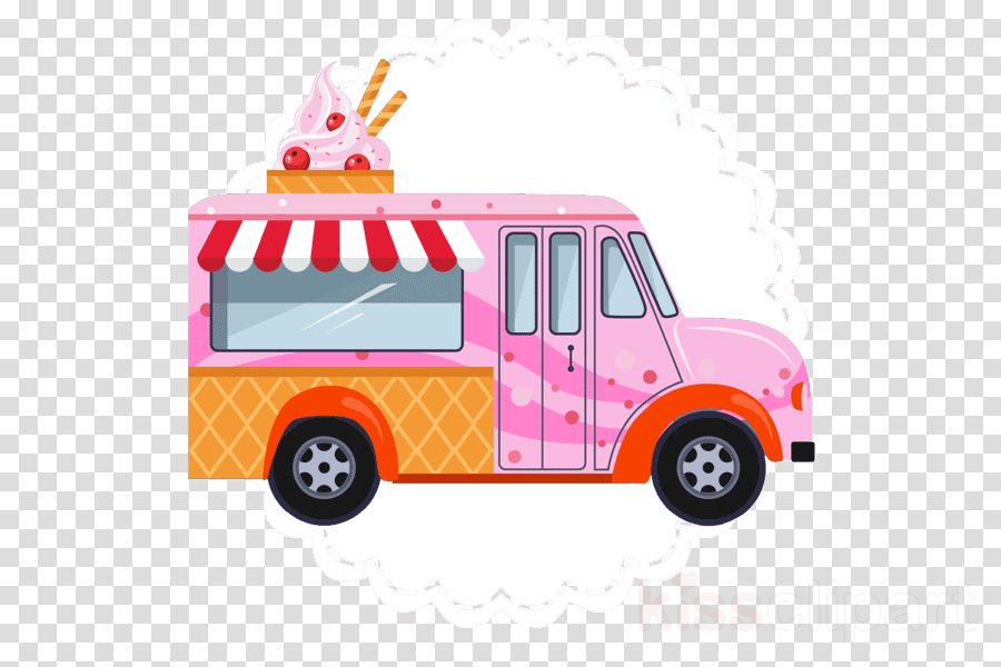 Ice Cream Van Clipart Ice Cream Van Milk - Truck (900x600), Png Download