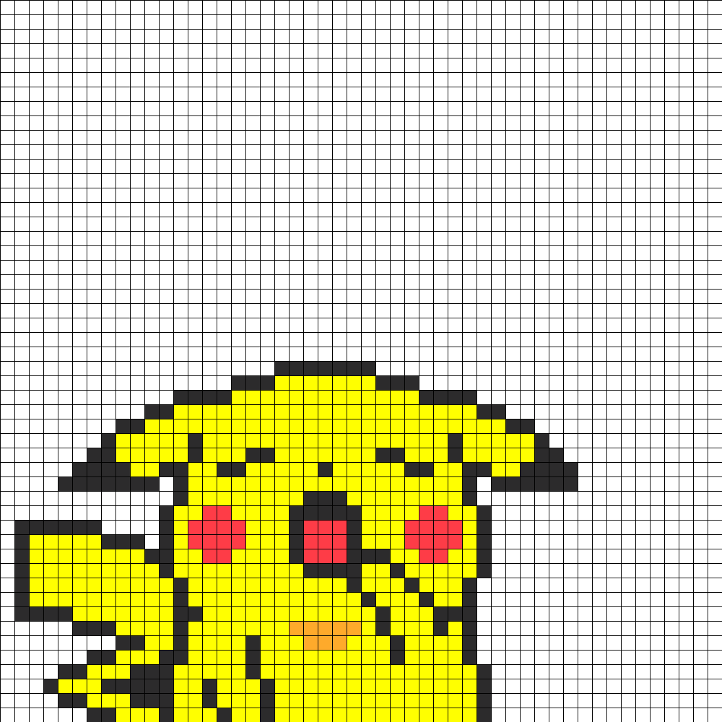 Yawning Pikachu Fuse Bead Perler Bead Pattern / Bead - Pokemon Yellow Sprite Png (1050x1050), Png Download