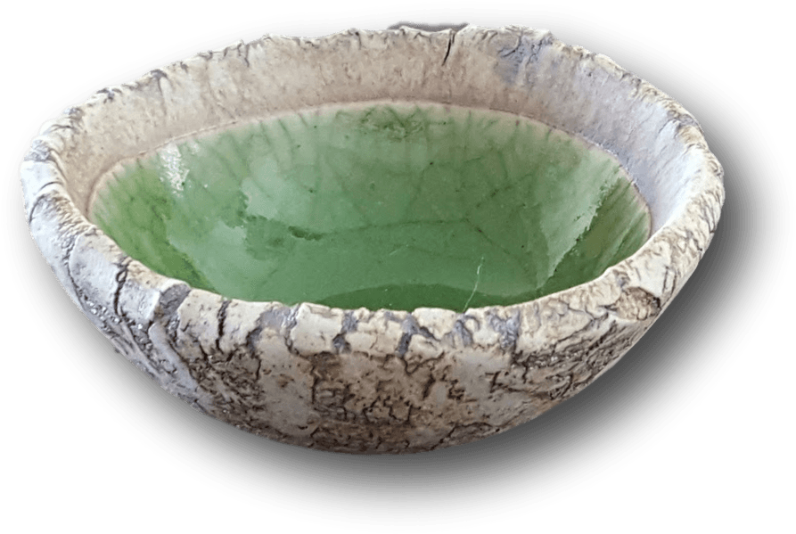 Crickhollow Pottery ~ Crackle Bowl In Green - Aspect Design (955x955), Png Download