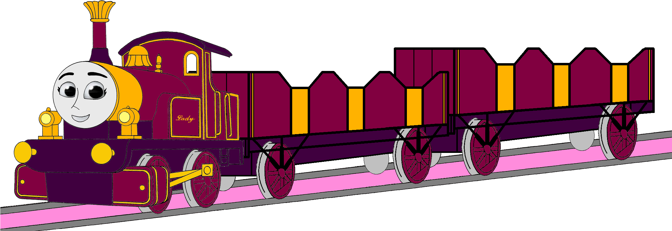 Thomas The Tank Engine Images Lady With Her Double - Open Railway Carriage (2255x810), Png Download