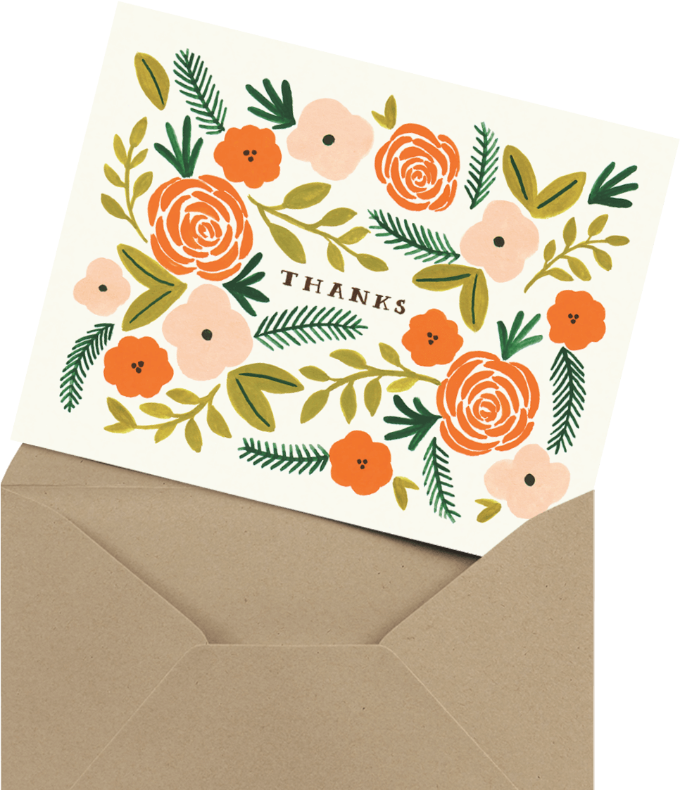 Custom Gorgeous Thank You Card In Envelope - Thank You Card (1200x1200), Png Download