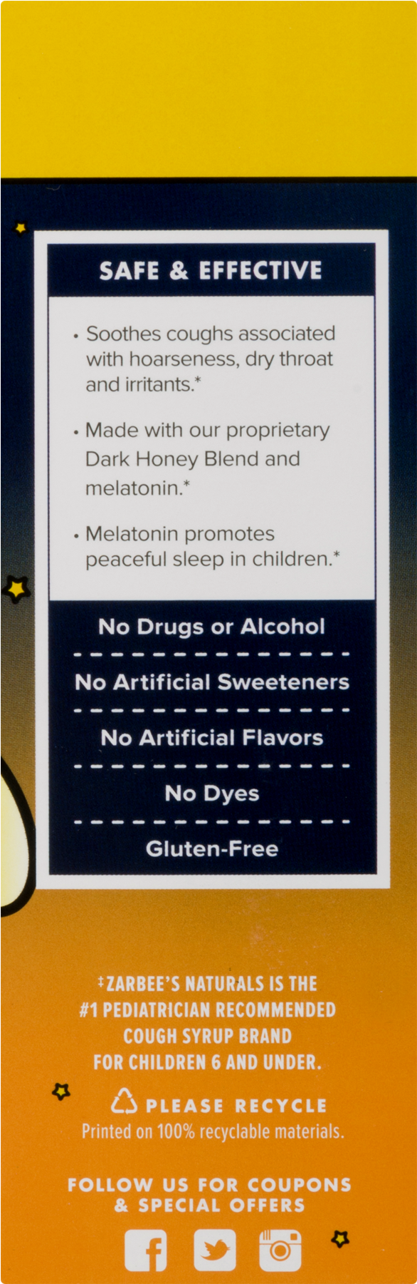 Zarbees Naturals Cough Syrup + Mucus, Children's, Nighttime, (1800x1800), Png Download