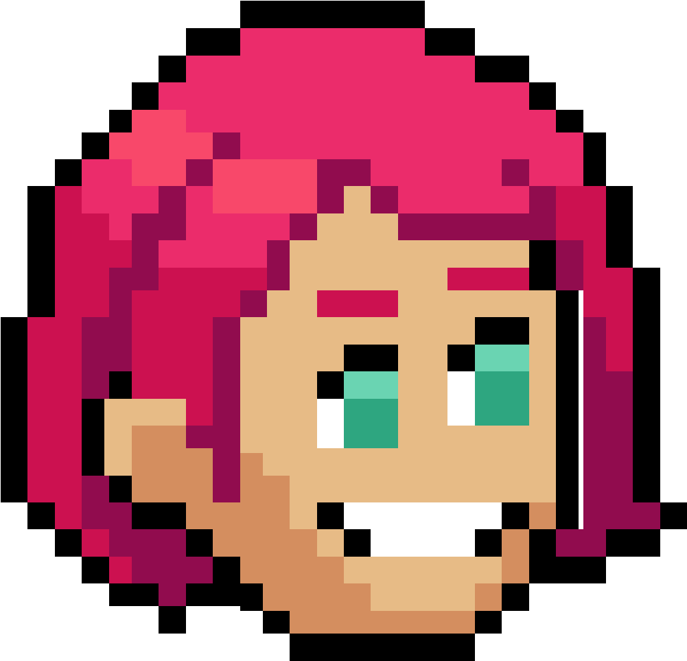 Short Pink Female Hair - Planet Pixel Art Png (1000x1000), Png Download