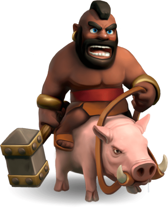 Clash Of Clans Hog Rider - Clash Royale Hog Rider Png (555x685), Png Download